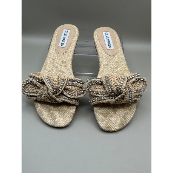 Steve Madden Misha Womens Boho Sandals Beach Rhinestone Size 7.5M - Picture 2 of 7